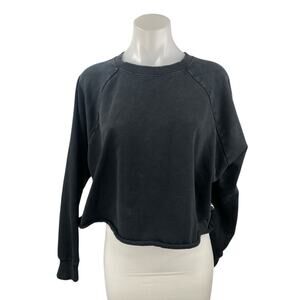 Joy Lab Women's Black Long Sleeve Boxy Crew Neck Yoga Sweatshirt Top Size XL